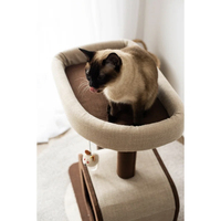 YOUME 27'' H Katzenbaum mit Naturpapier-Seilkratzer und Jute-Stoff Sitzstange Katzenbaum Katzen-Condo