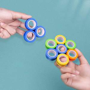 Wholesale 3 PCS Magnetic Fidget <b>Rings</b> Set Colorful Plastic Finger <b>Spinner</b> Toys Stress Relief Anti-Anxiety Unisex 14+ Years - Product Image 3