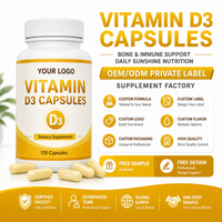 Compléments alimentaires en capsules molles de vitamine D3 5000 UI, soins de santé, OEM/ODM, étiquette privée, capsules de vitamine D3