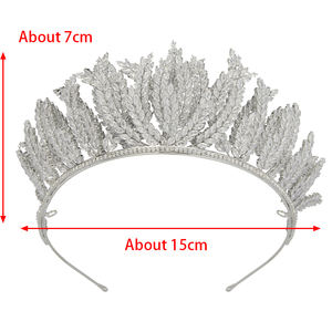 Luxe mariée Zircon diadèmes couronne mariage haute qualité diamant cheveux accessoires diadèmes princesse Pageant feuille strass coronas - Product Image 6