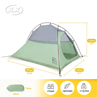 Carpa Kawagebo Kamp (KK) de 2 kg / 4.4 lb, 190T, Poliéster Impermeable, para 2 Personas, Ligera, para Senderismo y Montañismo