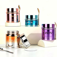 Pot en verre électroplaqué pour crème, 30g, 50g, 80g, 100g, vide, dégradé rose, pour capsules, gels, onguents, crèmes pour le visage