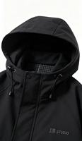 Veste cargo à capuche pour homme avec doublure à carreaux, logo brodé personnalisé DB STUDIO, vêtement d'extérieur coupe-vent
