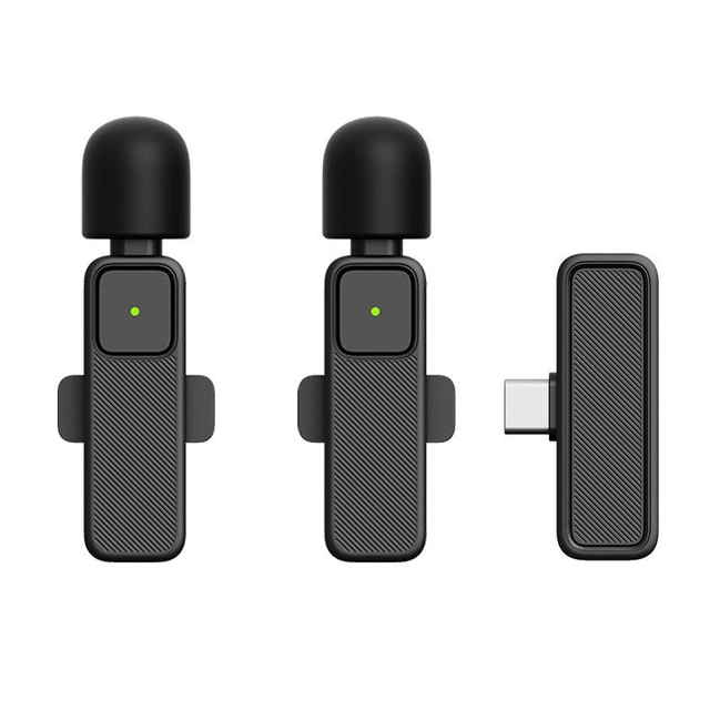 Ireless Ribbon Lavalier Microphone for IPhone/Android 2.4G Wireless Noise Cancelling Clip-on Lapel Mic for Video Recording