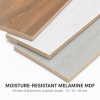 Panneau MDF mélaminé résistant à l'humidité pour armoire de cuisine, panneau de fibres résistant aux taches pour base d'évier et corps d'armoire
