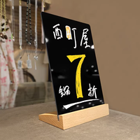 Mini tableau noir en acrylique, réutilisable, sur pied, effaçable, polyvalent, pour restaurant, café, menu, mémo