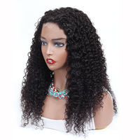 Perruque Lace Front 4x4 en Cheveux Humains Péruviens 100% Naturels pour Femmes Noires, Perruque Jerry Kinky Curl avec Boîte d'Emballage Personnalisée