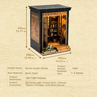Hamaileon Kit de bibliothèque miniature de style japonais traditionnel, bibliothèque japonaise, modèle miniature 3D, puzzle en bois