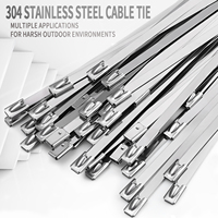 GATI 304 Attaches de câble en acier inoxydable 12MM * 550MM Ball Lock Non Coated Zip Tie Product 100/bag