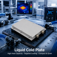 Bloc d'eau à collecteur usiné par pistolet, brasé sous vide et soudé par friction, plaques de refroidissement liquide, en aluminium anodisé nickelé