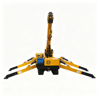 Mini-grue araignée à flèche articulée pour travaux en hauteur difficiles avec élément de levage télescopique pour une portée flexible