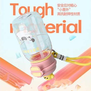 แก้วน้ำพลาสติกลายการ์ตูนน่ารัก พร้อมหลอดและฝาเปิดดื่มได้โดยตรง สำหรับนักเรียนและคู่รัก พกพาสะดวก ดีไซน์ทันสมัยสำหรับฤดูร้อน - Product Image 4