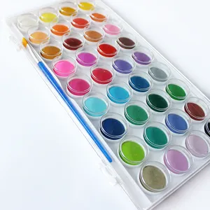 Factory Price Premium Wholesale 36 Colors Solid Non毒性水彩ペイントセット