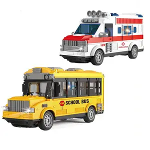 Radyo kontrollü otobüs oyuncak araba uzaktan kumanda sarı okul otobüsü çocuklar şehir araçlar Rc otobüs oyuncak ışık ve ses ile