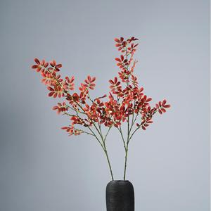 Hojas Artificiales de Locustero Rojas de un Solo Color para Decoración de Jarrones, Material para Arreglos Florales, Marca Meng Jie - Product Image 3