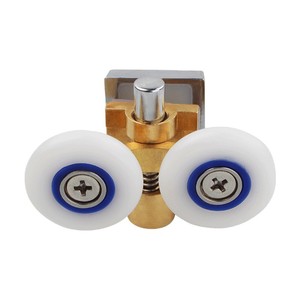 Roulette de porte de douche Juwoya en laiton et acier inoxydable, double roue pour porte coulissante en verre, accessoires de salle de bain - Product Image 1