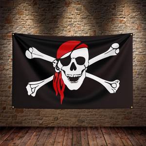 Bandera Personalizada de Fábrica Swil de 3x5 Pies con Diseño de Barbanegra Edward Teach, Impresión Digital en Poliéster para Decoración - Product Image 2