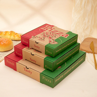 Vente en gros Boîte à pizza ondulée solide de qualité alimentaire à emporter 6 6/7 8/9 10 12 14 pouces Boîte à pizza avec impression de gaufrage