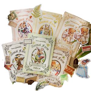 50 pcs/pack dessin animé papier autocollants Animal ferme série forêt matériel Journal décoration Base <span class=keywords><strong>Collage</strong></span> 6 modèles - Product Image 1