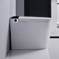 Nouvelle chasse d'eau automatique toilette intelligente une pièce WC veilleuse montée au sol bol allongé commode de salle de bain intelligente matériau en céramique