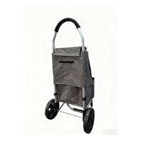 Chariot de courses multifonctionnel en alliage d'aluminium durable, pliable, avec rabat zippé pour fruits et légumes