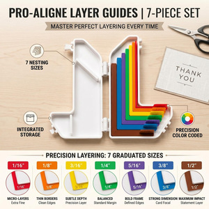 Colorful L-Shaped Ruler Set With Storage Case For Paper Crafting And Scrapbooking Alignment Tools 7 Sizes Included - Product Image 4