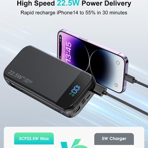 <span class=keywords><strong>2026</strong></span>년 베스트셀러 제품 듀얼 USB 대용량 20000mAh 내장 케이블 야외용 휴대용 충전기 슬림 USB 보조배터리 - Product Image 2