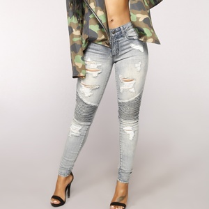 Été automne taille haute ladys <span class=keywords><strong>jean</strong></span> <span class=keywords><strong>tendance</strong></span> motard d'équitation jeans - Product Image 1