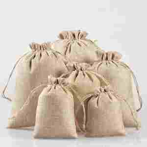 Bolsas Pequeñas de Cáñamo Personalizadas para Regalos, con Logotipo Personalizado, Etiquetas para Regalos de Navidad, Bolsas de Compras - Product Image 1