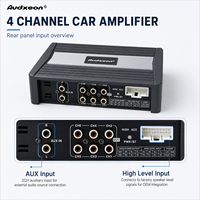 Amplificateur de voiture 4 canaux classe AB 4x50W avec égaliseur DSP 31 bandes intégré pour haut-parleurs et caisson de basses