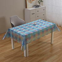 Nappe de table RNPT en PVC, motif arc-en-ciel, translucide, bleu rose, rectangulaire, pour la salle à manger à domicile