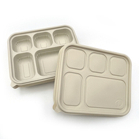 Assiette alimentaire biodégradable en amidon de riz et en balle de riz pour les plats à emporter