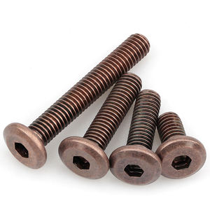 Vis décoratives chanfreinées hexagonales en Bronze rouge Boulons <span class=keywords><strong>de</strong></span> meubles <span class=keywords><strong>vintage</strong></span> pour chaise et table à tête plate Nouveau design antique M6 - Product Image 1