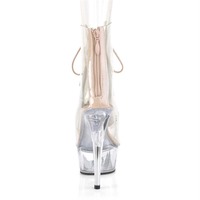 Bottes transparentes à talons hauts de 15 cm, chaussures de danse exotique à lacets pour boîte de nuit, chaussures de pole dance, chaussures de strip-teaseuse