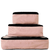 Qetesh Lot de 4 sacs de maquillage rose glamour de voyage avec logo personnalisé Organiser Lingerie Maquillage Tech Pink Blush pour les filles