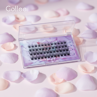 Extensions de cils individuels synthétiques auto-adhésives Gollee, sans cruauté, faits à la main, en coton noir, sans colle