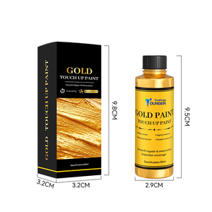 Peinture à base d'eau effet feuille d'or 50ml, haute couvrance, doré métallisé, pour retouche de meubles, artisanat, décoration et réparation des rayures - Product Image 6