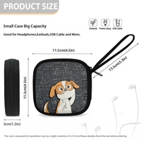 Sac de rangement pour accessoires électroniques avec imprimé chien de dessin animé, pochette portable pour câbles, écouteurs et chargeurs