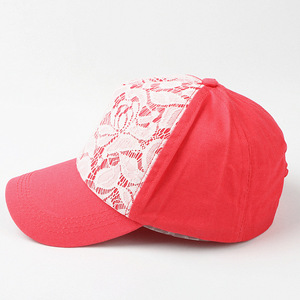Casquette de camionneur en dentelle pour femmes, chapeau de baseball en maille florale rouge, protection solaire tendance pour l'extérieur - Product Image 3