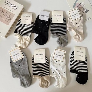S961106WX Chaussettes d'été fines invisibles à pois, coupe bateau, Corée du Sud, couleur unie à ne pas manquer - Product Image 1
