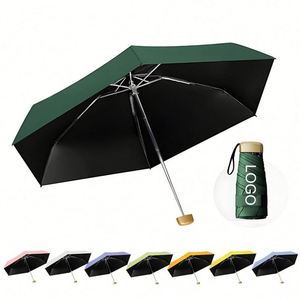 Parapluie compact pour femmes, parapluie pliable 5 sections, mini parapluie de poche, cadeau promotionnel, impression personnalisée, parapluie mini pas cher - Product Image 1