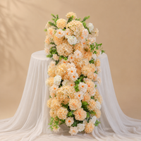 Centre de table de mariage en fleurs de roses en soie en cascade ivoire, arrangement floral, vente en gros, conception personnalisée, usine