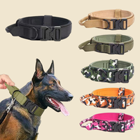 Accessoires pour Chiens en Gros Collier de Luxe pour Grand Chien de Formation Tactique en Nylon Épais à Boucle Métallique