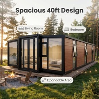 Maison conteneur modulaire préfabriquée de haute qualité de 40 pieds avec système d'énergie solaire, atelier moderne, bureau, logement