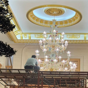 מודרני בעבודת יד נברשת פרח זכוכית מעצב יוקרה מוראנו זכוכית תליון מנורות נברשת סלון המלון לובי - Product Image 3