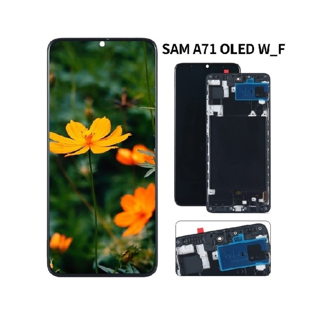 Wholesale 6.7 OLED LCD Display for Samsung A71/A715 Mobile Phone Digitizer Assembly Frame 1 Year Warranty 100% Tested