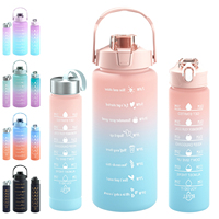 Meilleures ventes, nouveau best-seller, bouteilles d'eau de sport en plastique à boire directement, sans BPA, pour la salle de sport, la remise en forme, ensemble de bouteilles d'eau motivantes, boîte cadeau mystère