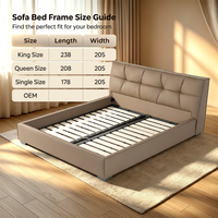 WINMAX Lit Moderne de Luxe en Cuir Véritable avec Cadre en Fer, Confortable, Taille King Queen, Modulaire pour Maison et Hôtel 2519