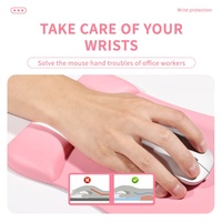 Repose-poignet ergonomique en mousse à mémoire de forme rose, en cuir, couleur personnalisée, pour clavier et souris de jeu, base en gel, tapis de jeu pour ordinateur, pour le bureau et la maison