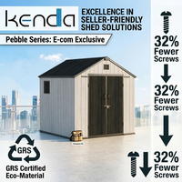 KENDA Capanno da Giardino in Plastica Resistente 8x8ft, Testato per Impatti fino a 50kg, per Protezione Attrezzature Agricole